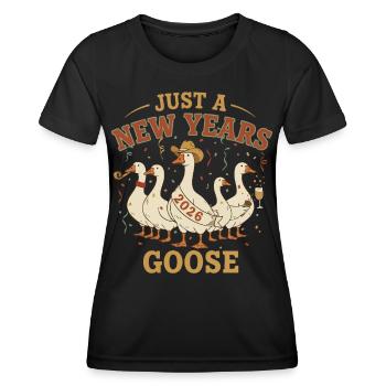 Juste une fête de célébration du Nouvel An Goose 2026 - T-shirt sport Femme - noir - Devant - AI Model Female 172 light (172cm)