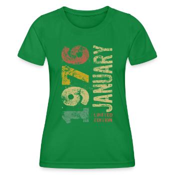 Limited Edition January 1976 Geburtstag Geschenk - Frauen Funktions-T-Shirt - Kelly Green - Vorne - AI Model Female 172 dark (172cm)