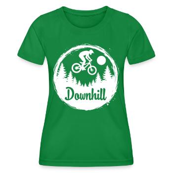 Aventure de VTT en descente dans la forêt - T-shirt sport Femme - vert - Devant - AI Model Female 172 dark (172cm)