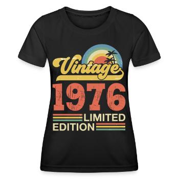 Vintage 1976 Anniversary Gift - Women's Functional T-Shirt - black - Front - AI Model Female 172 light (172cm)