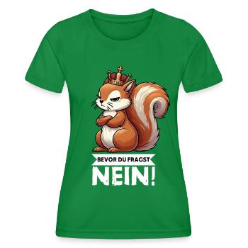 Bevor Du Fragst Eichhörnchen Eichhorn Nagetiere - Frauen Funktions-T-Shirt - Kelly Green - Vorne - AI Model Female 172 dark (172cm)