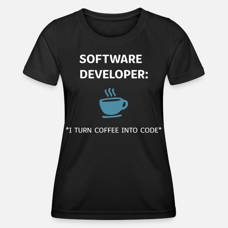 Software Developer - Coffee Edition - Women's Functional T-Shirt - black