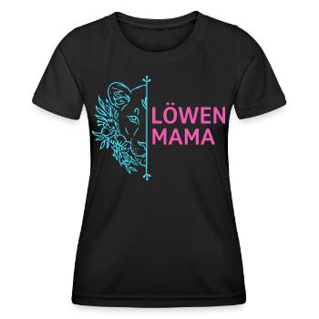 Lion Mom Proud Lioness Flowers - Women's Functional T-Shirt - black - Front - AI Model Female 172 light (172cm)