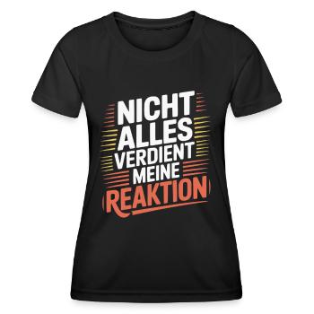 Peu importe. Aucune réaction. - T-shirt sport Femme - noir - Devant - AI Model Female 172 light (172cm)