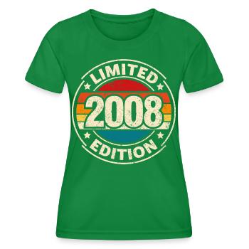Vintage 2008 – 18. Geburtstag Meilenstein Design - Frauen Funktions-T-Shirt - Kelly Green - Vorne - AI Model Female 172 dark (172cm)