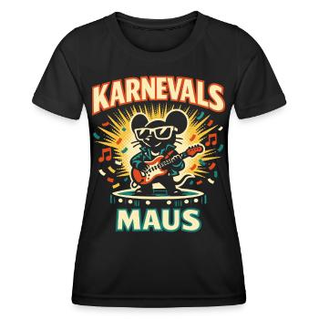 Karneval Mouse Rock Köln Geschenk Süß - Frauen Funktions-T-Shirt - Schwarz - Vorne - AI Model Female 172 light (172cm)