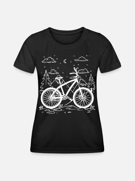 Cartoon Fahrradfahrer - Frauen Funktions-T-Shirt - Schwarz