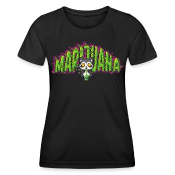 Marijuana Raccoon - Women's Functional T-Shirt - black - Front - AI Model Female 172 light (172cm)