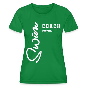 Entraîneur de natation classique au bord de la piscine pour les chefs d’équipe - T-shirt sport Femme - vert - Devant - AI Model Female 172 dark (172cm)