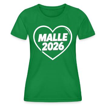 MALLE 2026 Party holiday in the heart - Women's Functional T-Shirt - kelly green - Front - AI Model Female 172 dark (172cm)