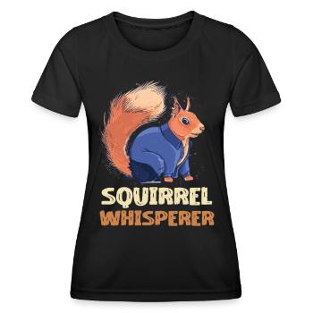 Denim Chuchoteur d’Écureuils - T-shirt sport Femme - noir - Devant - AI Model Female 172 light (172cm)