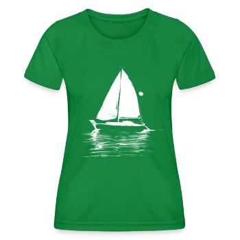 Segelboot Grafik - Frauen Funktions-T-Shirt - Kelly Green - Vorne - AI Model Female 172 dark (172cm)