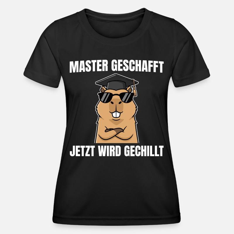 Master Passed Capybara Master's Exam - Women's Functional T-Shirt - black