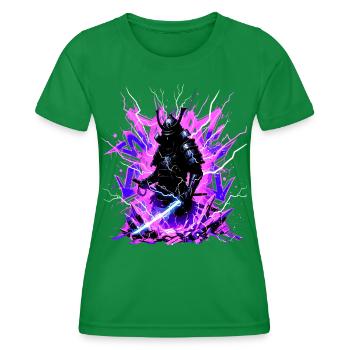 Cyber Samurai – Synthwave Katana Geist - T-shirt sport Femme - vert - Devant - AI Model Female 172 dark (172cm)