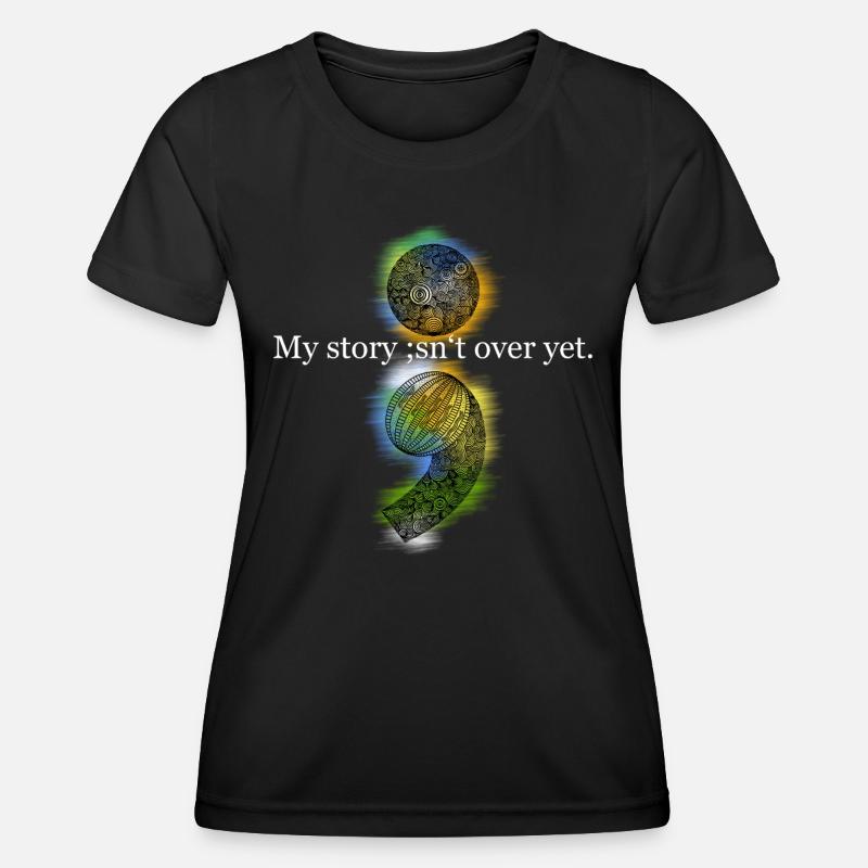 Zentangle semicolon - Women's Functional T-Shirt - black