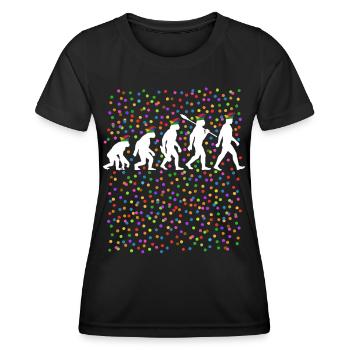 Homo Carnival | Evolution of Fools, Shrovetide - Women's Functional T-Shirt - black - Front - AI Model Female 172 light (172cm)
