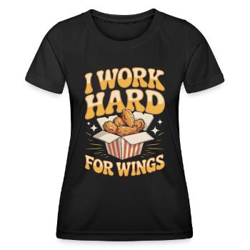 Chicken Wings Gaming Abend Humor - Frauen Funktions-T-Shirt - Schwarz - Vorne - AI Model Female 172 light (172cm)