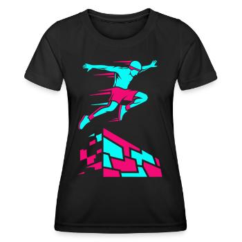 Parkour Freerunning - Women's Functional T-Shirt - black - Front - AI Model Female 172 light (172cm)