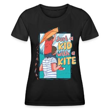 Kite Kite Flying - Women's Functional T-Shirt - black - Front - AI Model Female 172 light (172cm)