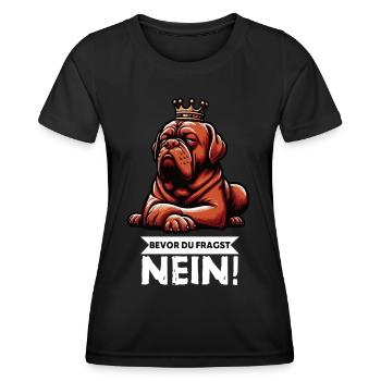 Avant que vous ne demandiez Bordeaux Grand Danois Bordeaux Bordeaux - T-shirt sport Femme - noir - Devant - AI Model Female 172 light (172cm)
