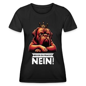 Avant que vous ne demandiez Bordeaux Grand Danois Bordeaux Bordeaux - T-shirt sport Femme - noir - Devant - AI Model Female 172 light (172cm)
