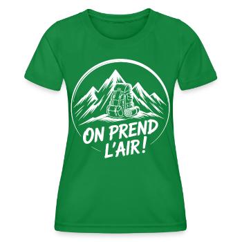 Abenteuer-Rucksackwandern - Frauen Funktions-T-Shirt - Kelly Green - Vorne - AI Model Female 172 dark (172cm)