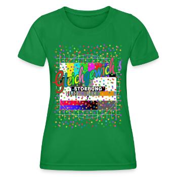 Gleichgewichts Störung Testbild Kostüm Karneval - Frauen Funktions-T-Shirt - Kelly Green - Vorne - AI Model Female 172 dark (172cm)