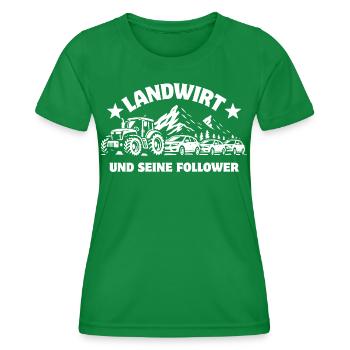 Landwirt und seine Follower - Traktor - Stau - Frauen Funktions-T-Shirt - Kelly Green - Vorne - AI Model Female 172 dark (172cm)