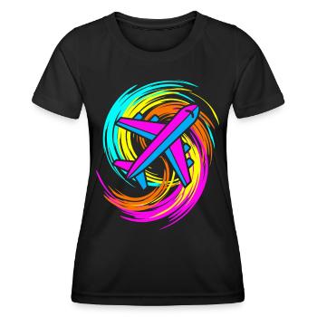 avion - T-shirt sport Femme - noir - Devant - AI Model Female 172 light (172cm)