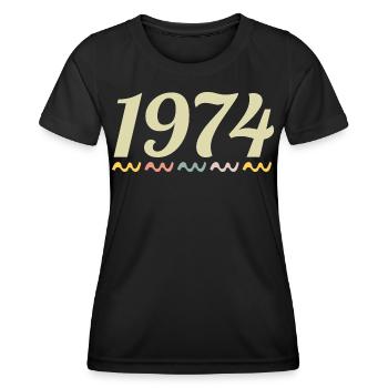 1974 - Frauen Funktions-T-Shirt - Schwarz - Vorne - AI Model Female 172 light (172cm)