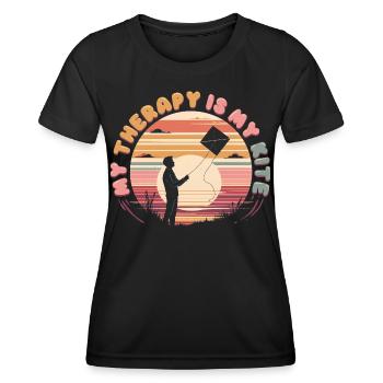 Cerf-volant volant - T-shirt sport Femme - noir - Devant - AI Model Female 172 light (172cm)