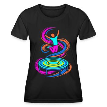 Trampolin Springer - Frauen Funktions-T-Shirt - Schwarz - Vorne - AI Model Female 172 light (172cm)