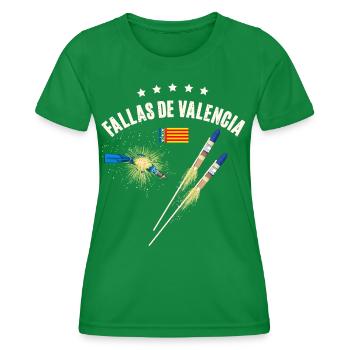 Feux d’artifice de Fallas de Valencia - T-shirt sport Femme - vert - Devant - AI Model Female 172 dark (172cm)