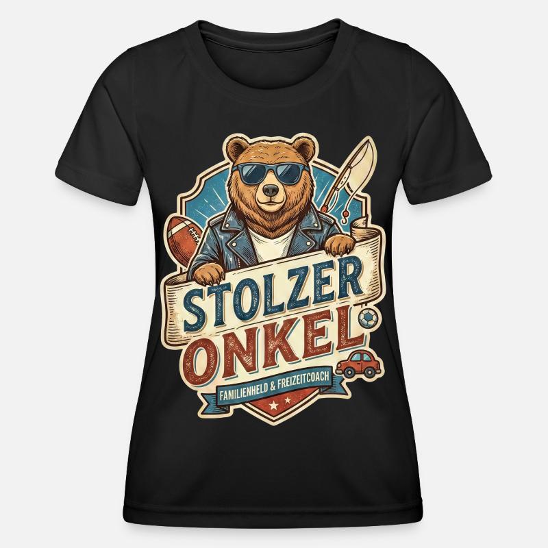 Proud Uncle Bear – Leisure Hero - Women's Functional T-Shirt - black