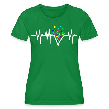 Heartbeat Confetti Carnival Party - Women's Functional T-Shirt - kelly green - Front - AI Model Female 172 dark (172cm)