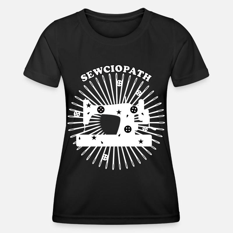 Sewing Machine Design - White - Women's Functional T-Shirt - black