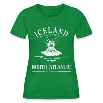 Iceland Volcano North Atlantic Souvenir Reykjavik - Frauen Funktions-T-Shirt - Kelly Green - Vorne - AI Model Female 172 dark (172cm)