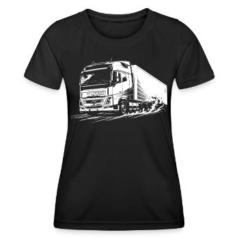 Titan de l’autoroute - T-shirt sport Femme - noir - Devant - AI Model Female 172 light (172cm)