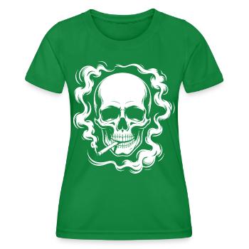 Conception du crâne fumant - T-shirt sport Femme - vert - Devant - AI Model Female 172 dark (172cm)