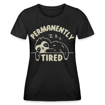 Fatigué de façon permanente - T-shirt sport Femme - noir - Devant - AI Model Female 172 light (172cm)