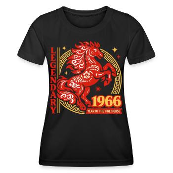1966 Feuerpferd Legende 60. Geburtstag Geschenk - Frauen Funktions-T-Shirt - Schwarz - Vorne - AI Model Female 172 light (172cm)