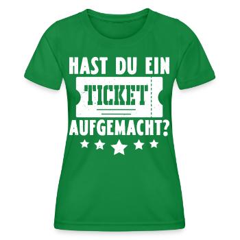 Science Coder HAST DU EIN TICKET AUFGEMACHT LUSTIG - Frauen Funktions-T-Shirt - Kelly Green - Vorne - AI Model Female 172 dark (172cm)