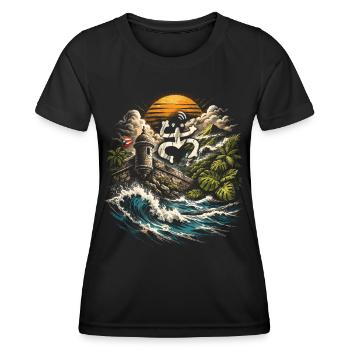 Puerto Rico Boricua - Frauen Funktions-T-Shirt - Schwarz - Vorne - AI Model Female 172 light (172cm)