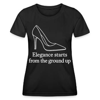 Art de la ligne de talons hauts – Citation de mode Élégance - T-shirt sport Femme - noir - Devant - AI Model Female 172 light (172cm)