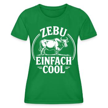 Zebu Einfach Cool - Frauen Funktions-T-Shirt - Kelly Green - Vorne - AI Model Female 172 dark (172cm)