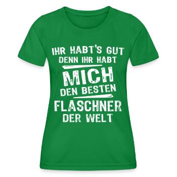 Plombier - T-shirt sport Femme - vert - Devant - AI Model Female 172 dark (172cm)