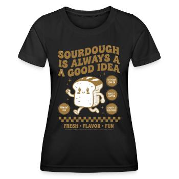 Ère de démarrage du pain au levain - T-shirt sport Femme - noir - Devant - AI Model Female 172 light (172cm)