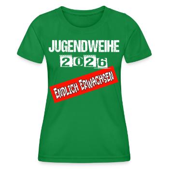 Jugendweihe - Jugendweihe 2026 - Frauen Funktions-T-Shirt - Kelly Green - Vorne - AI Model Female 172 dark (172cm)