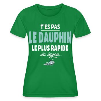 T’es pas le dauphin le plus rapide du lagon - T-shirt sport Femme - vert - Devant - AI Model Female 172 dark (172cm)