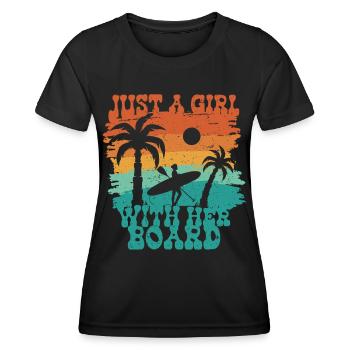 Stand Up Paddle - Frauen Funktions-T-Shirt - Schwarz - Vorne - AI Model Female 172 light (172cm)